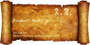 Knabel Noémi névjegykártya